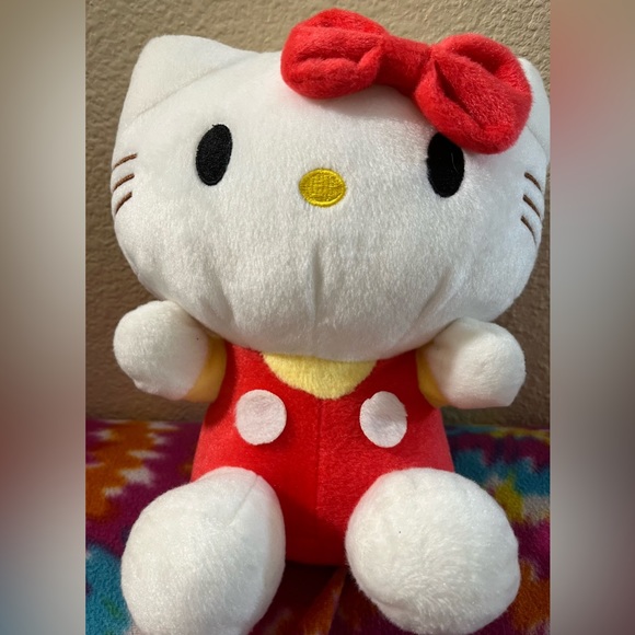 Hello Kitty Plush Stuffed Animal By Love Cats 10” Red Yellow Shirt Hello. - Picture 2 of 3